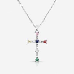 Alternative view of Rainbow Blessings Cross Necklace