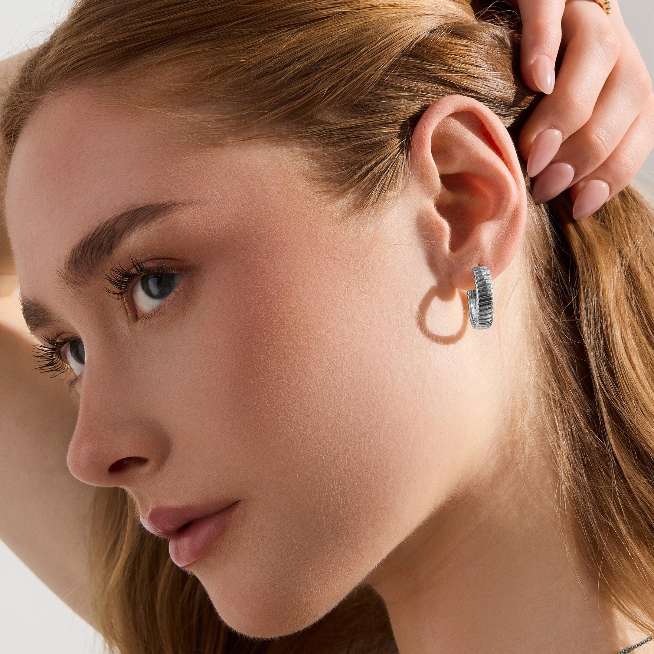 Golden Hoop Earrings - Image 3