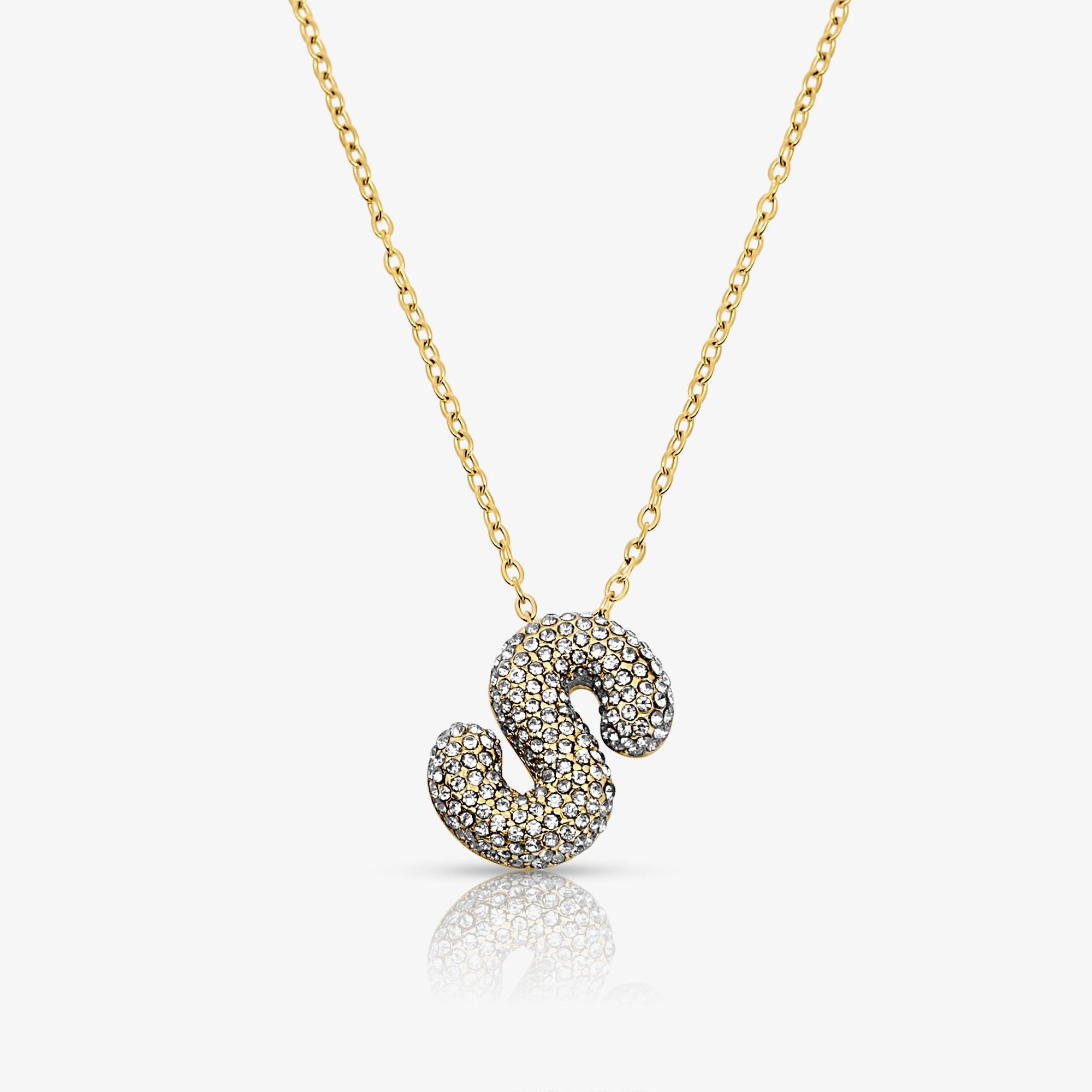 Pave Bubble Letter Necklace - Image 13