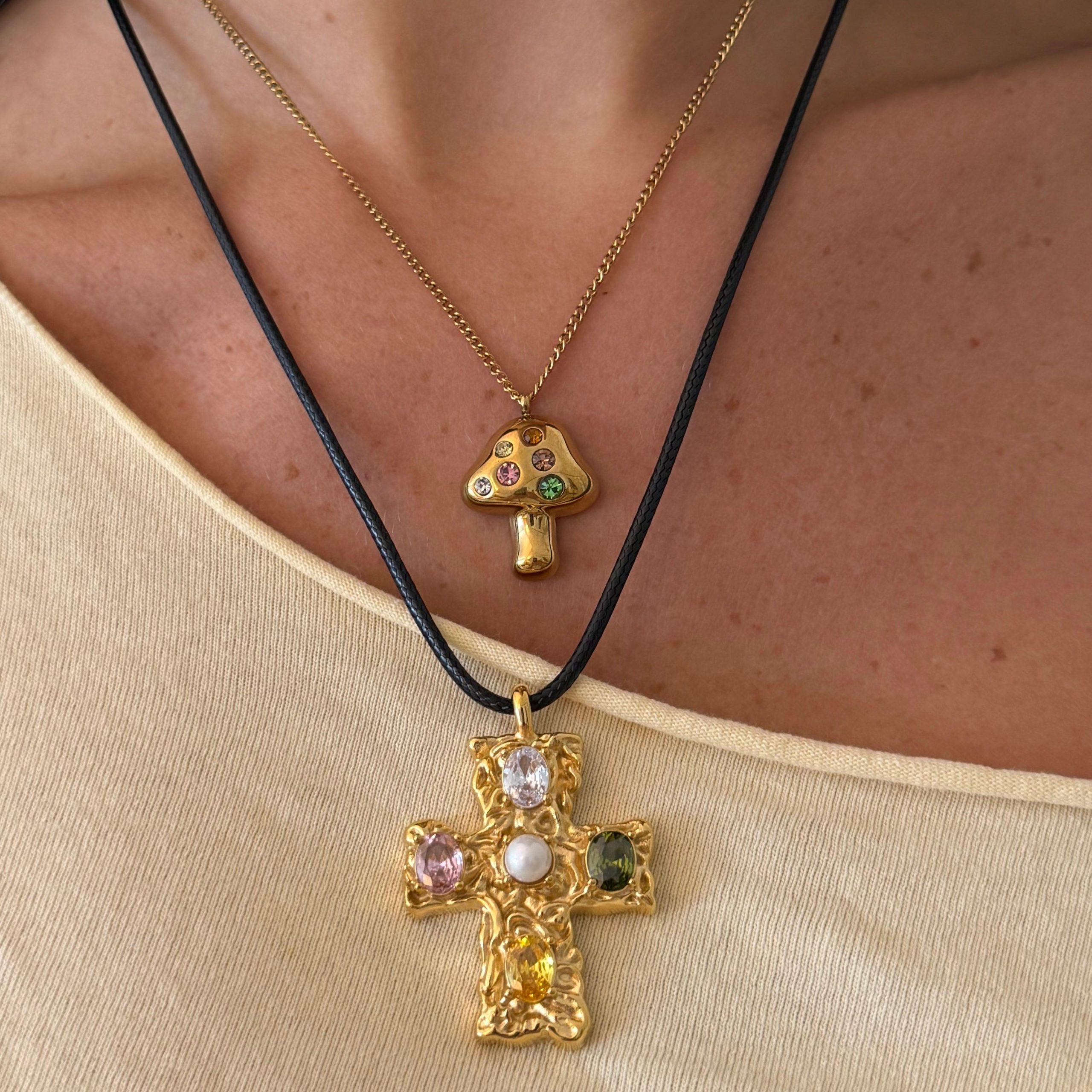 Popstar Cross Cord Necklace - Image 3