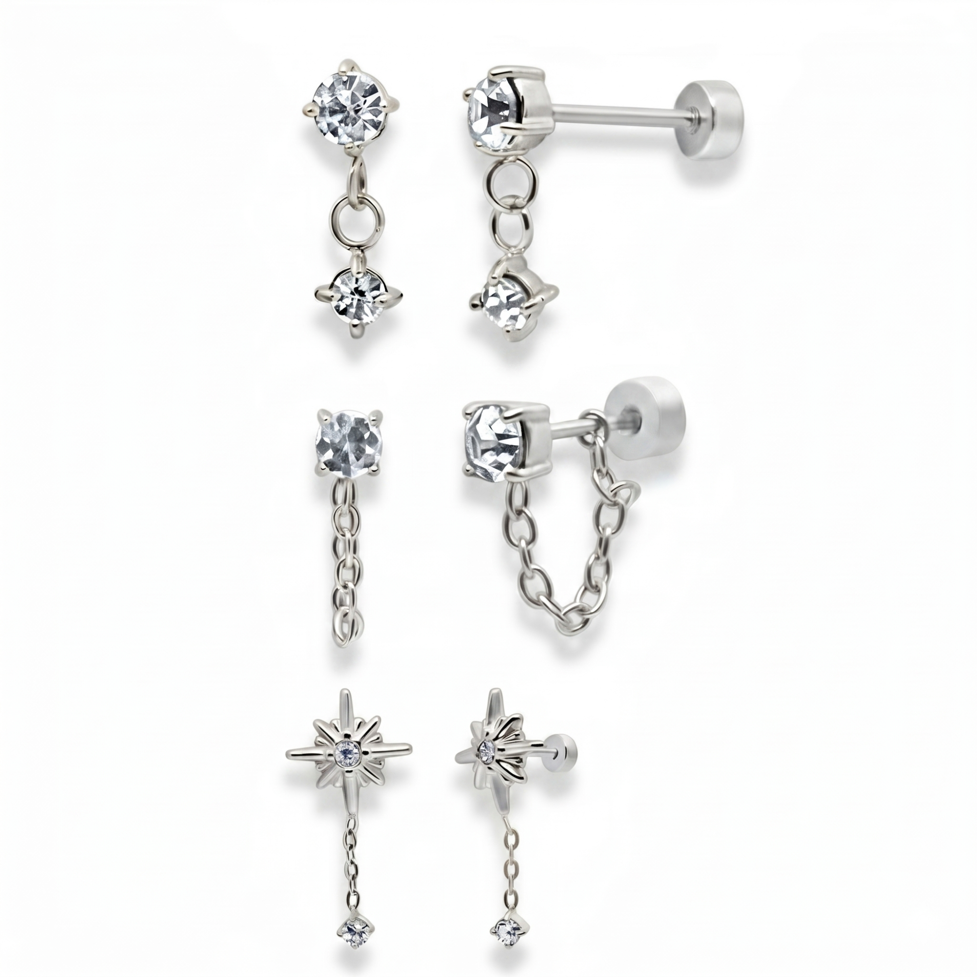 Meet Me At Midnight Flat Back 3-Piece Earring Set - Image 3
