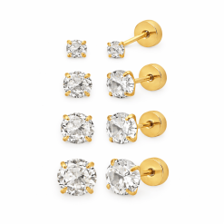 Alternative view of Babydoll Flat Back Stud Earrings Gold