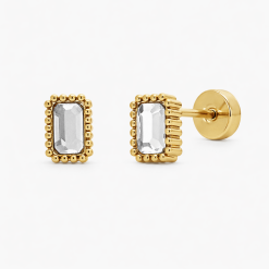 Alternative view of Baby Glow Flat Back Stud Earrings Gold