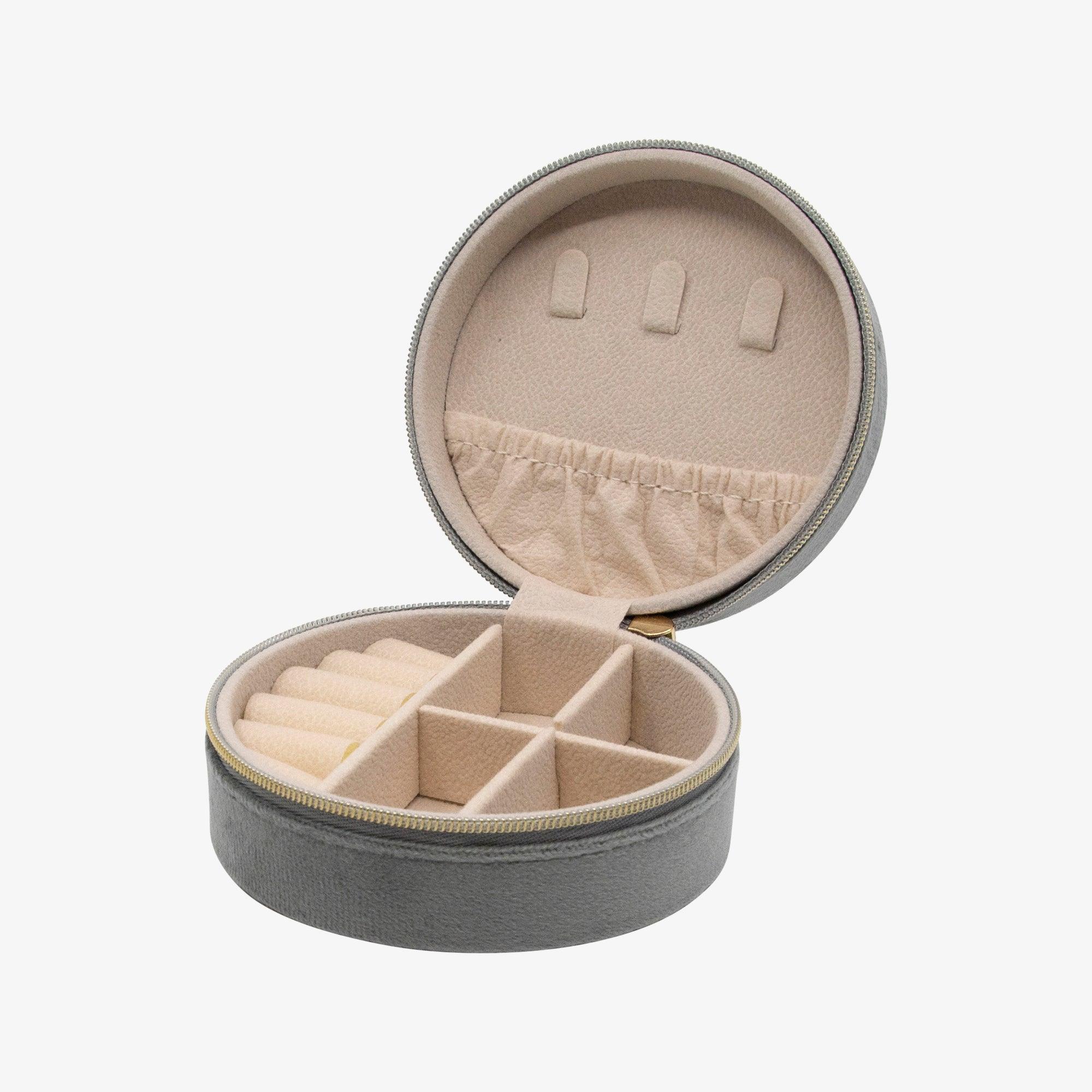 Round Velvet Travel Jewelry Case - Image 4