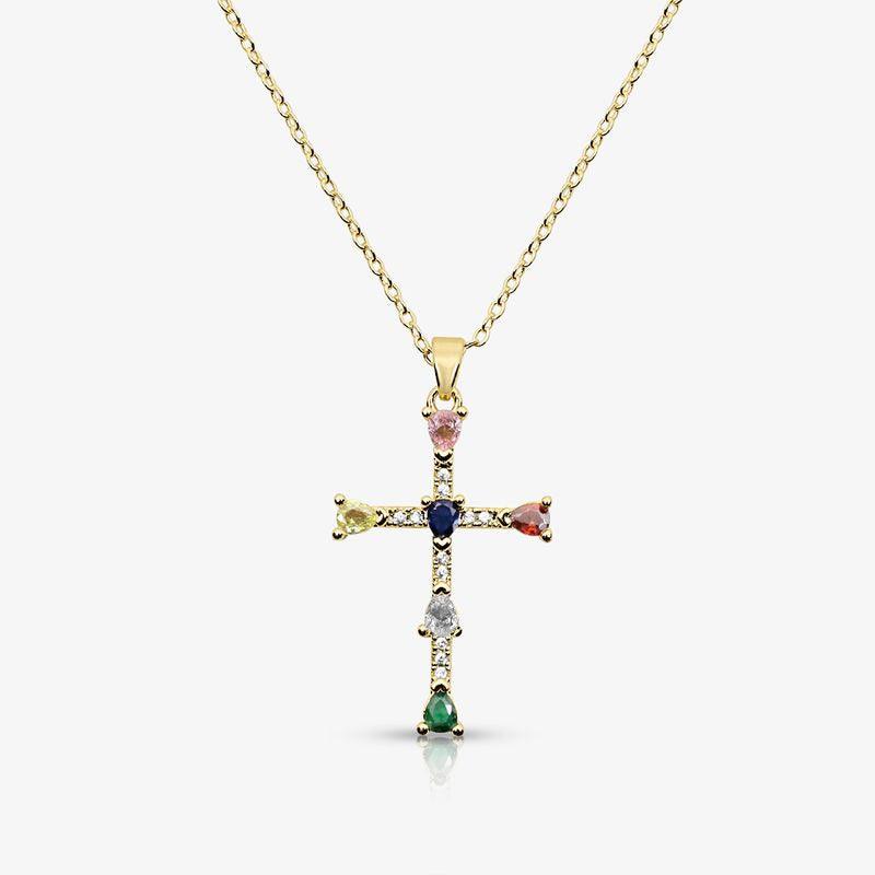 Rainbow Blessings Cross Necklace - Image 4