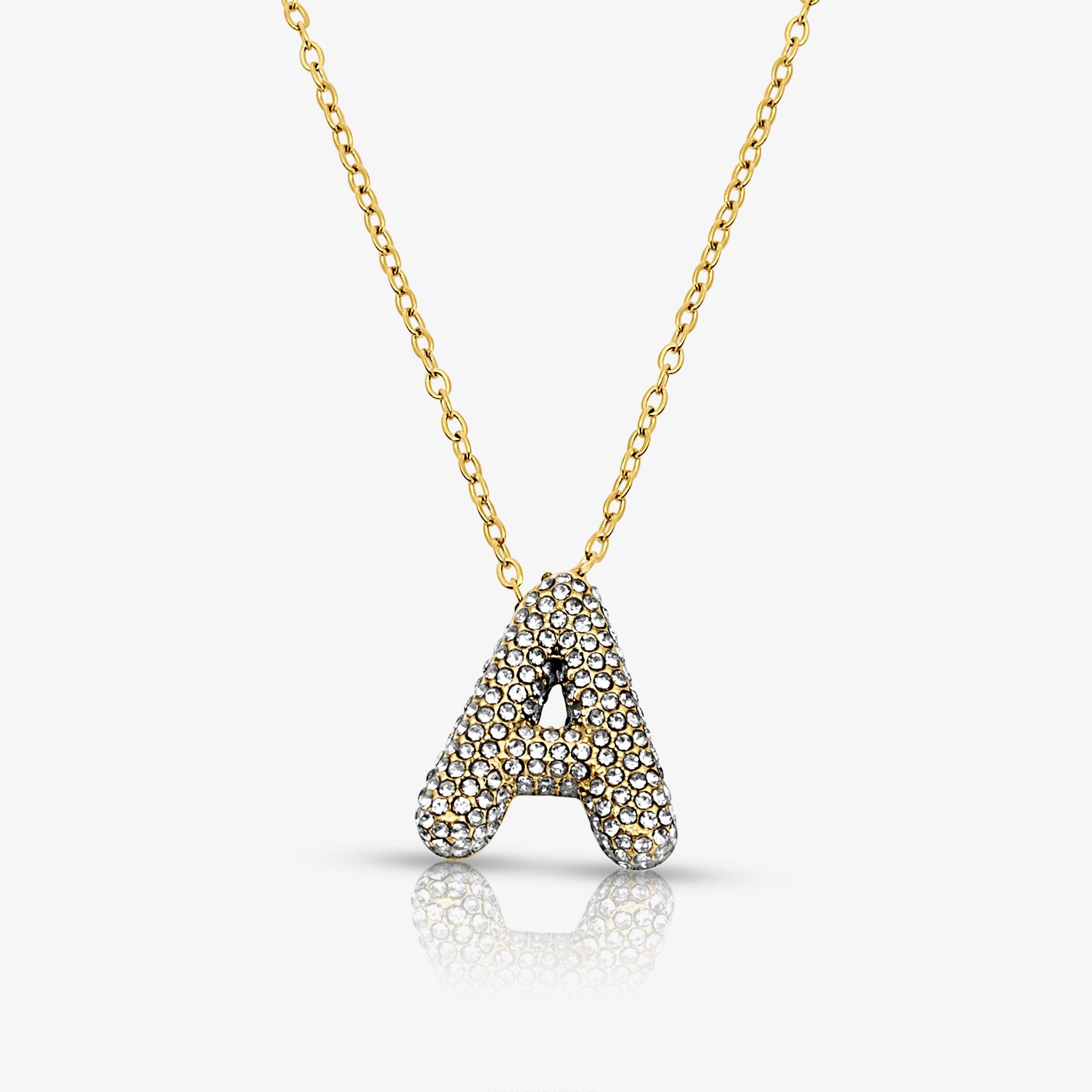 Pave Bubble Letter Necklace - Image 3