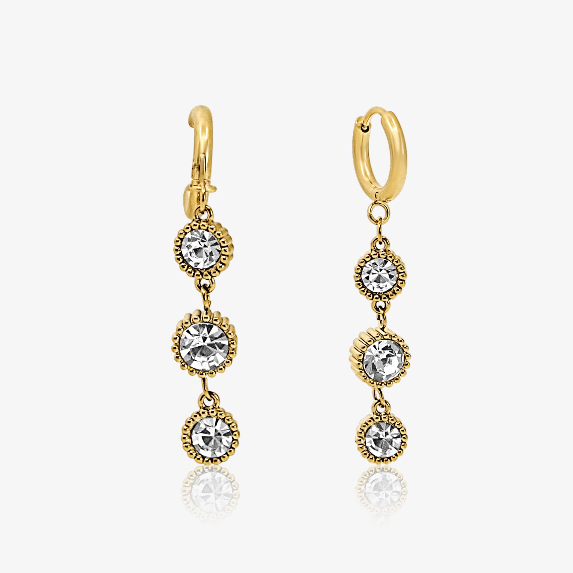 Dainty Sparkle Drop Earrings - Image 2