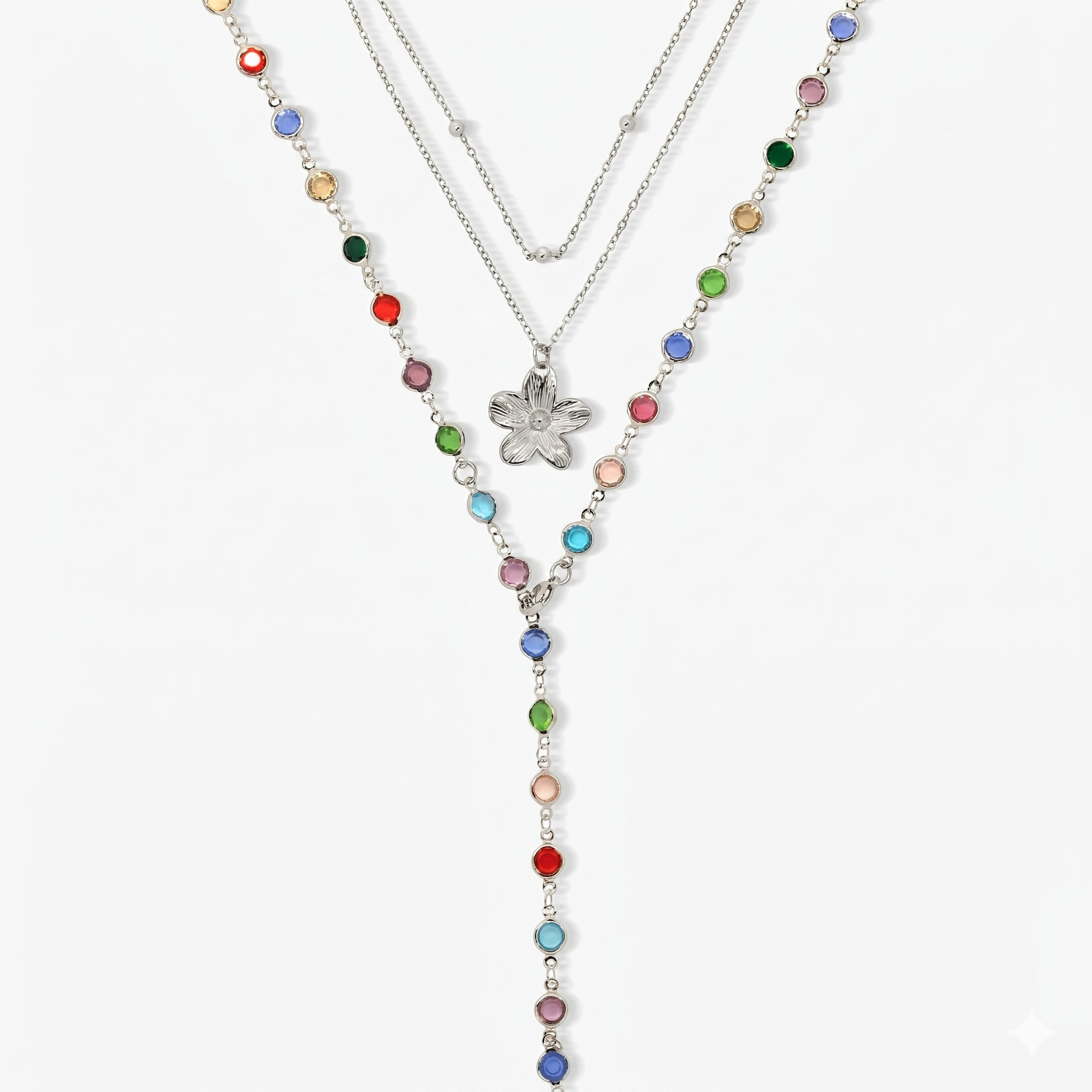 Sunset Glow Rainbow Necklace Set - Image 3