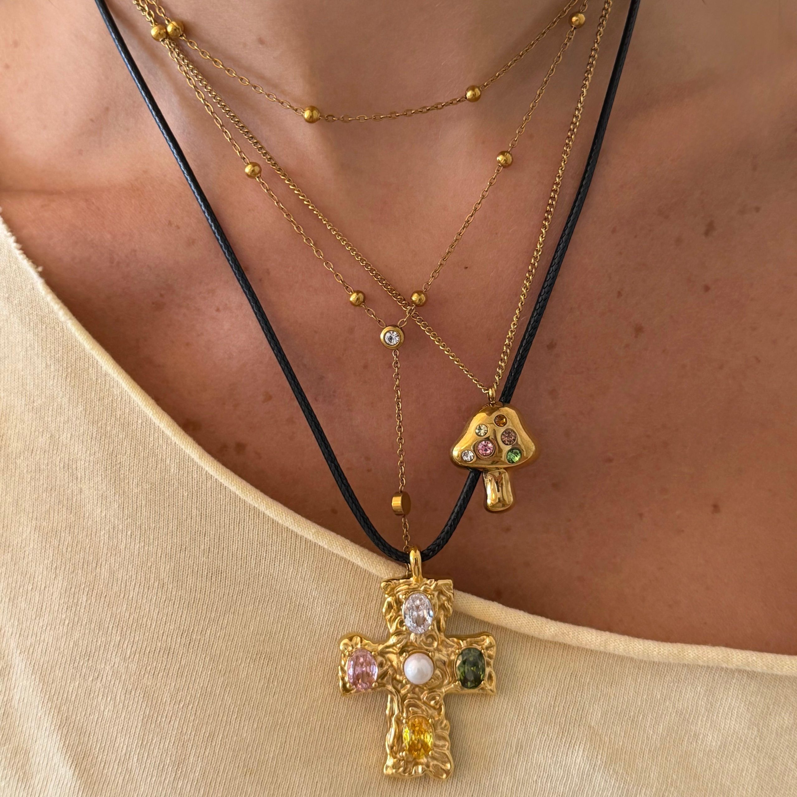 Popstar Cross Cord Necklace - Image 6