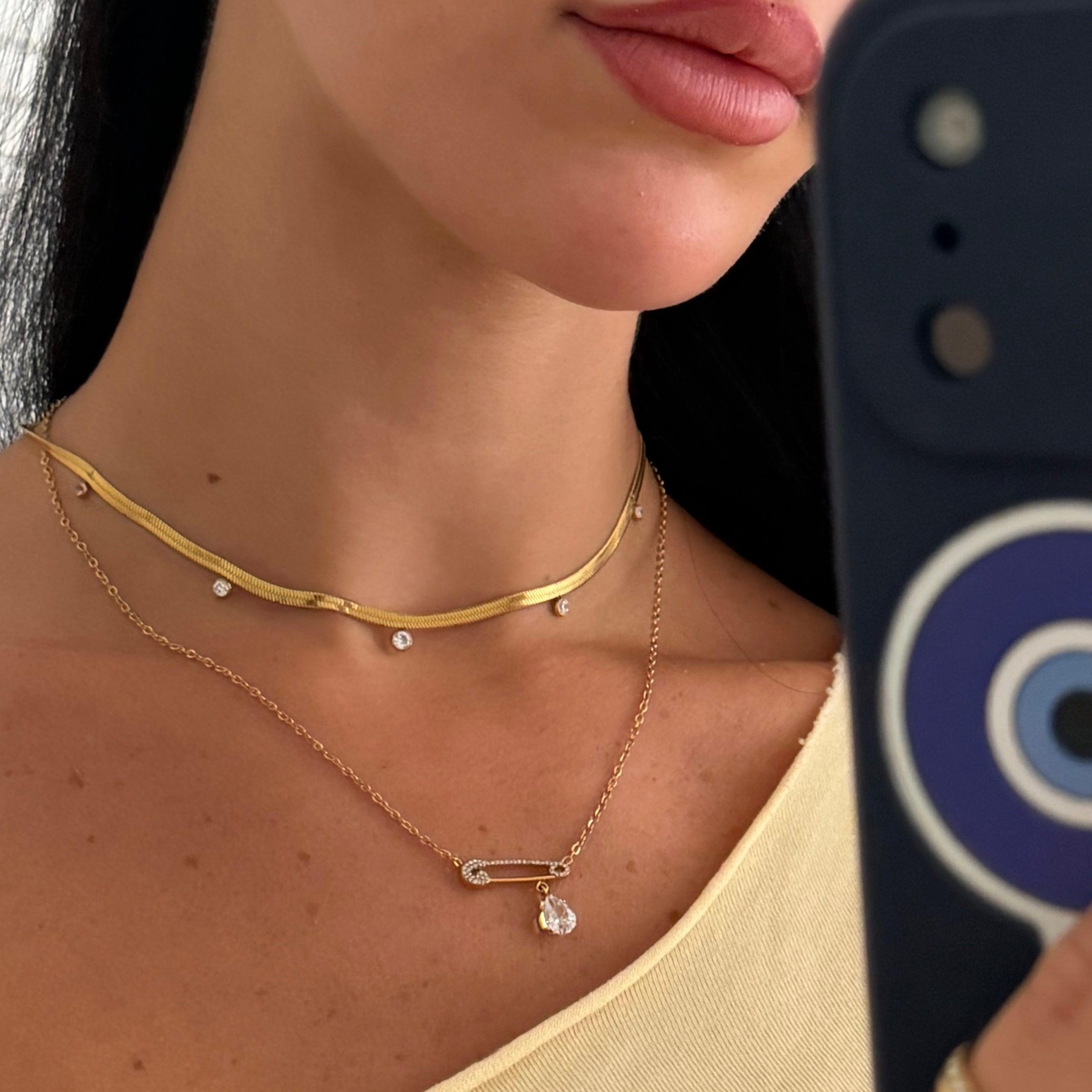 Shiny Pin Necklace - Image 3