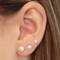 Pearl Crush Flat Back Earring 3 Piece Set